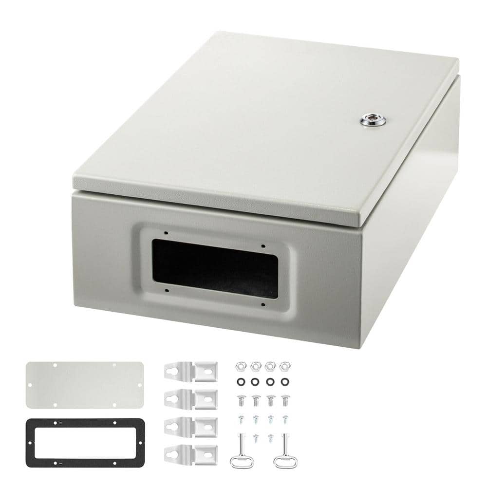 SVOPES Carbon Steel Electrical Box, Measuring 16 x 12 x 6 in. with Hinged Cover, IP66 Waterproof and Dust Resistant (1)
