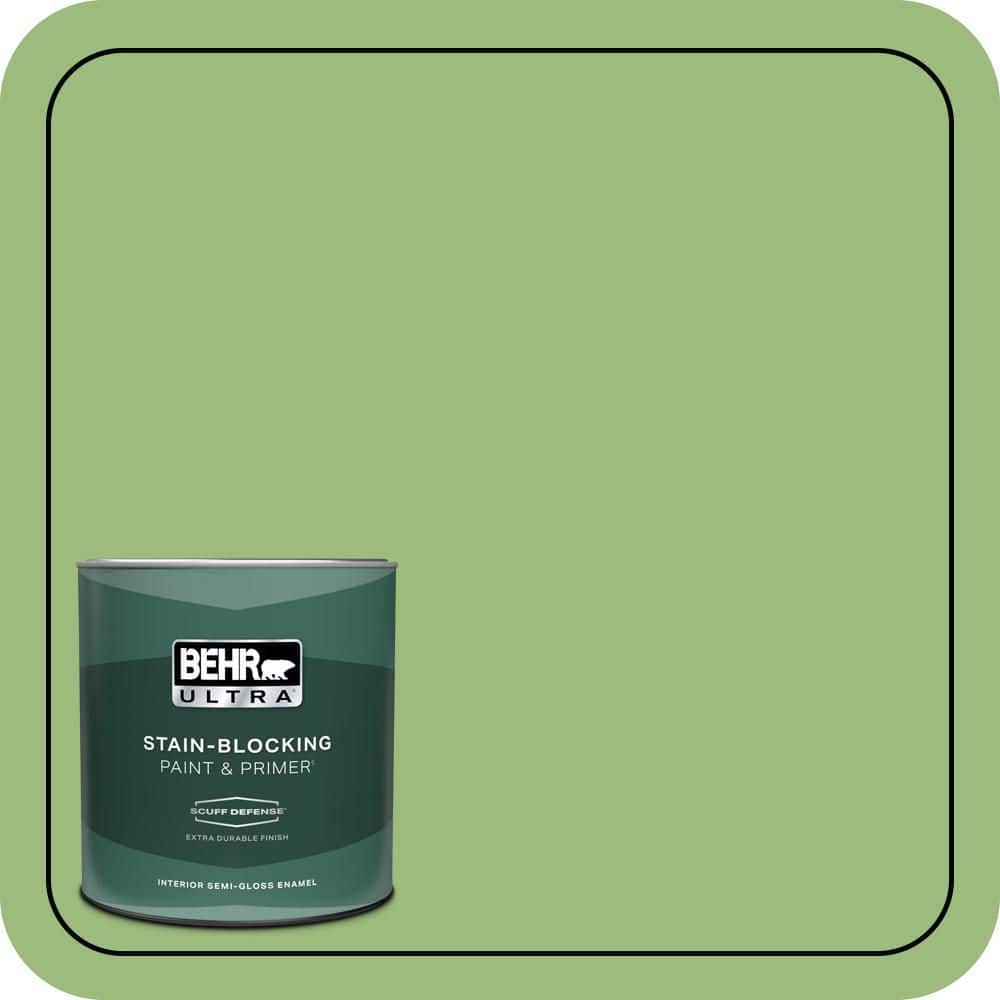 BEHR ULTRA 1 qt. #P380-5 Gleeful Extra Durable Semi-Gloss Enamel Interior Paint & Primer