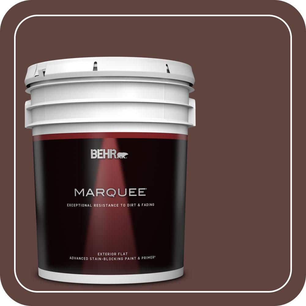 BEHR MARQUEE 5 gal. #MQ1-54 Death by Chocolate Flat Exterior Paint & Primer
