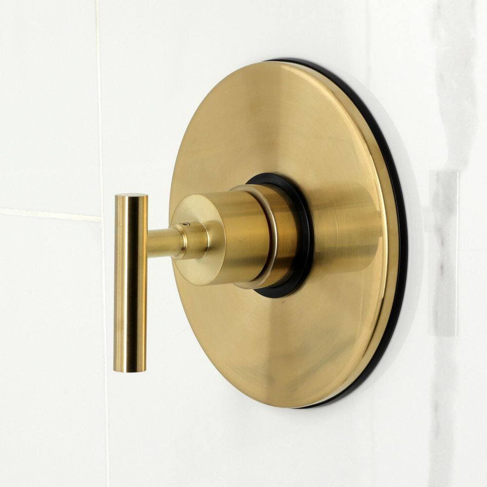 Kingston Brass Manhattan 1-Handle 1-Spray Tub and Shower Faucet 1.8 GPM in Brushed Brass (3)