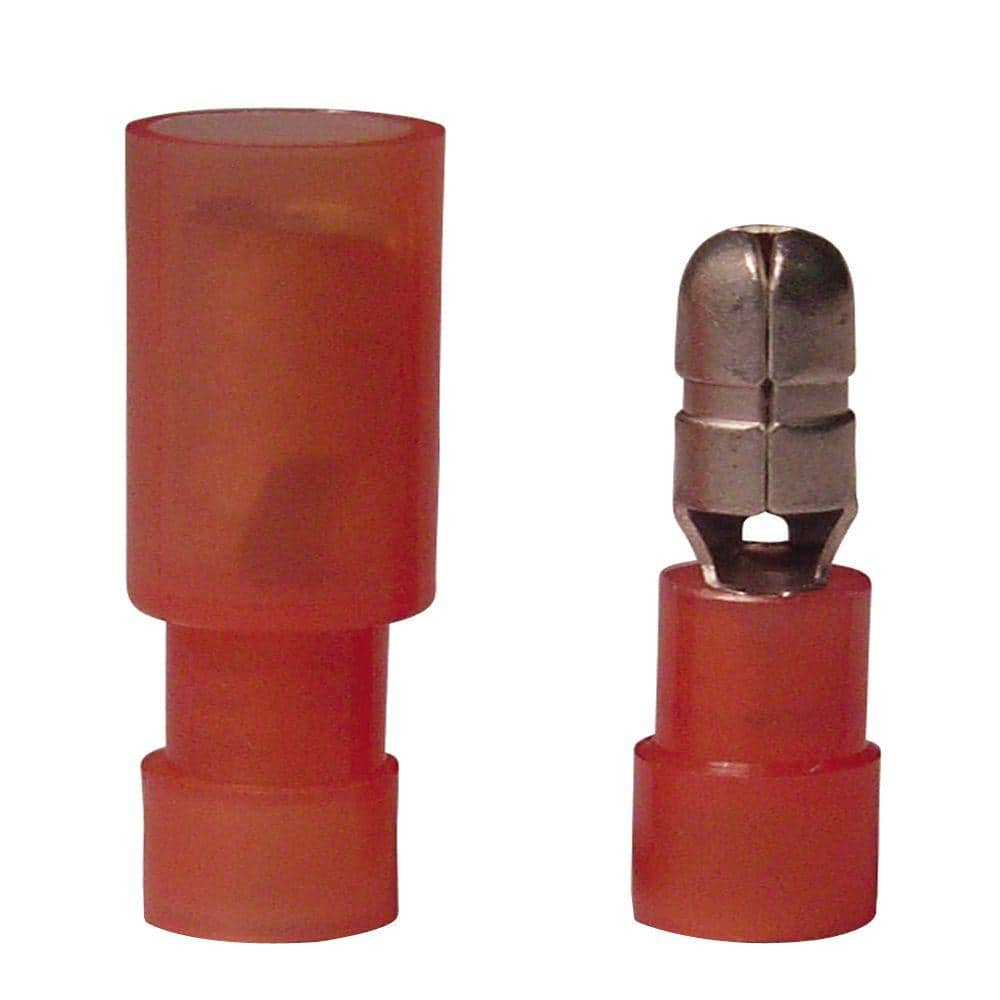 Gardner Bender 22-18 AWG 0.156 in. Tab Butt Splice 5 Male 5 Female, Red (10-Pack) (1)