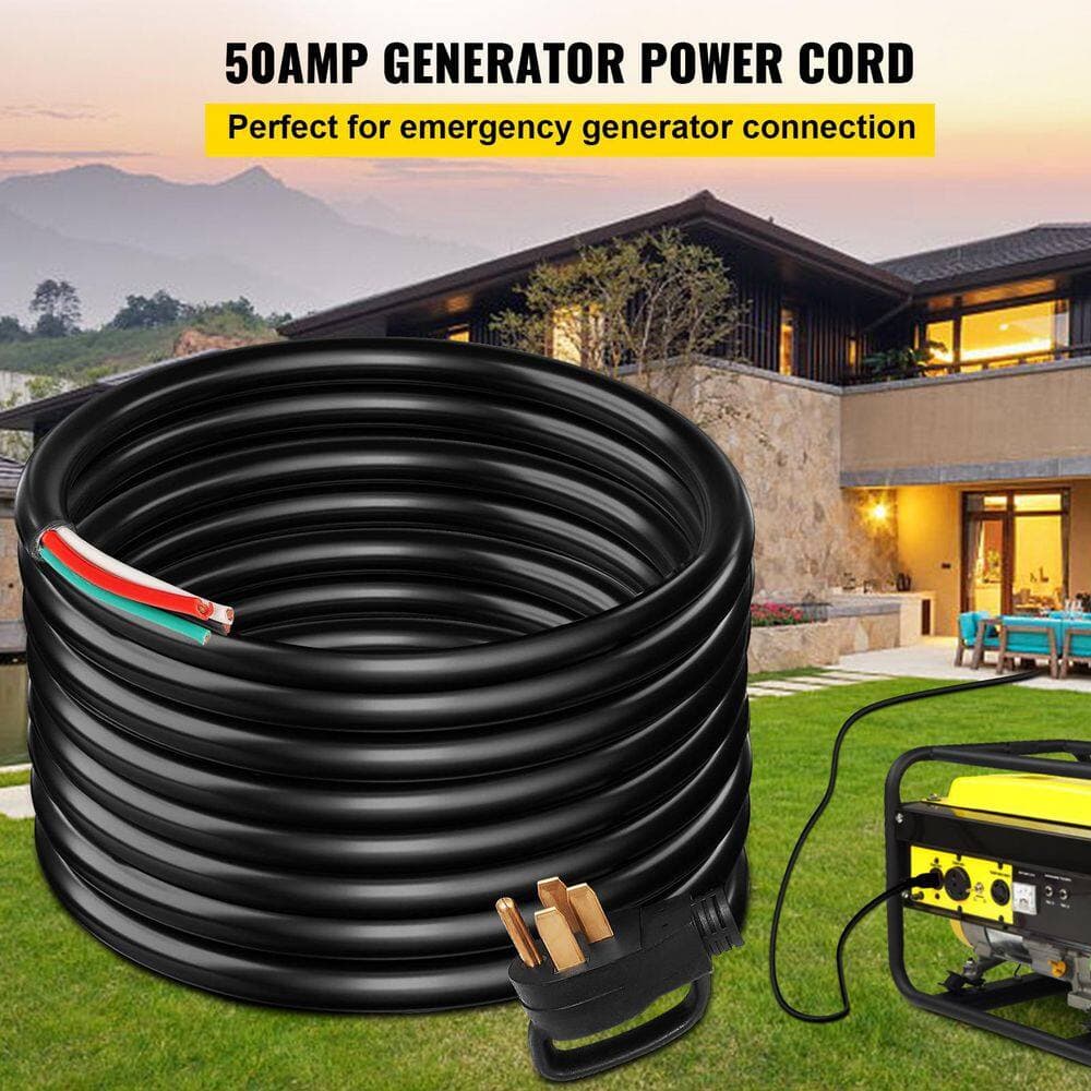 VEVOR Generator Extension Cord, 25 ft. 50 Amp 110 Volts STW 6/3+8/1 Generator Extension Cord, Generator Power Cord N14-50P (2)