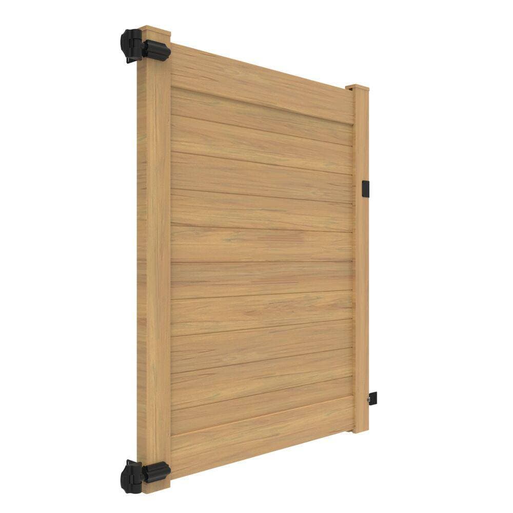 Barrette Outdoor Living 6 ft. x 58 in. Vinyl Privacy Horizontal Fence Gate Cypress (2)