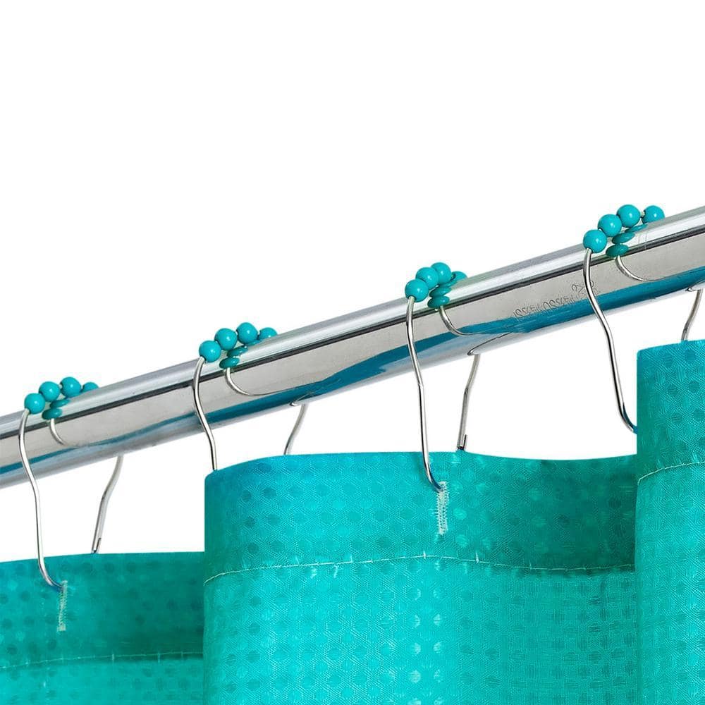 CREATIVE HOME IDEAS Beaded Iron Shower Hook Set in Turquoise Blue (12 Pack) (2)