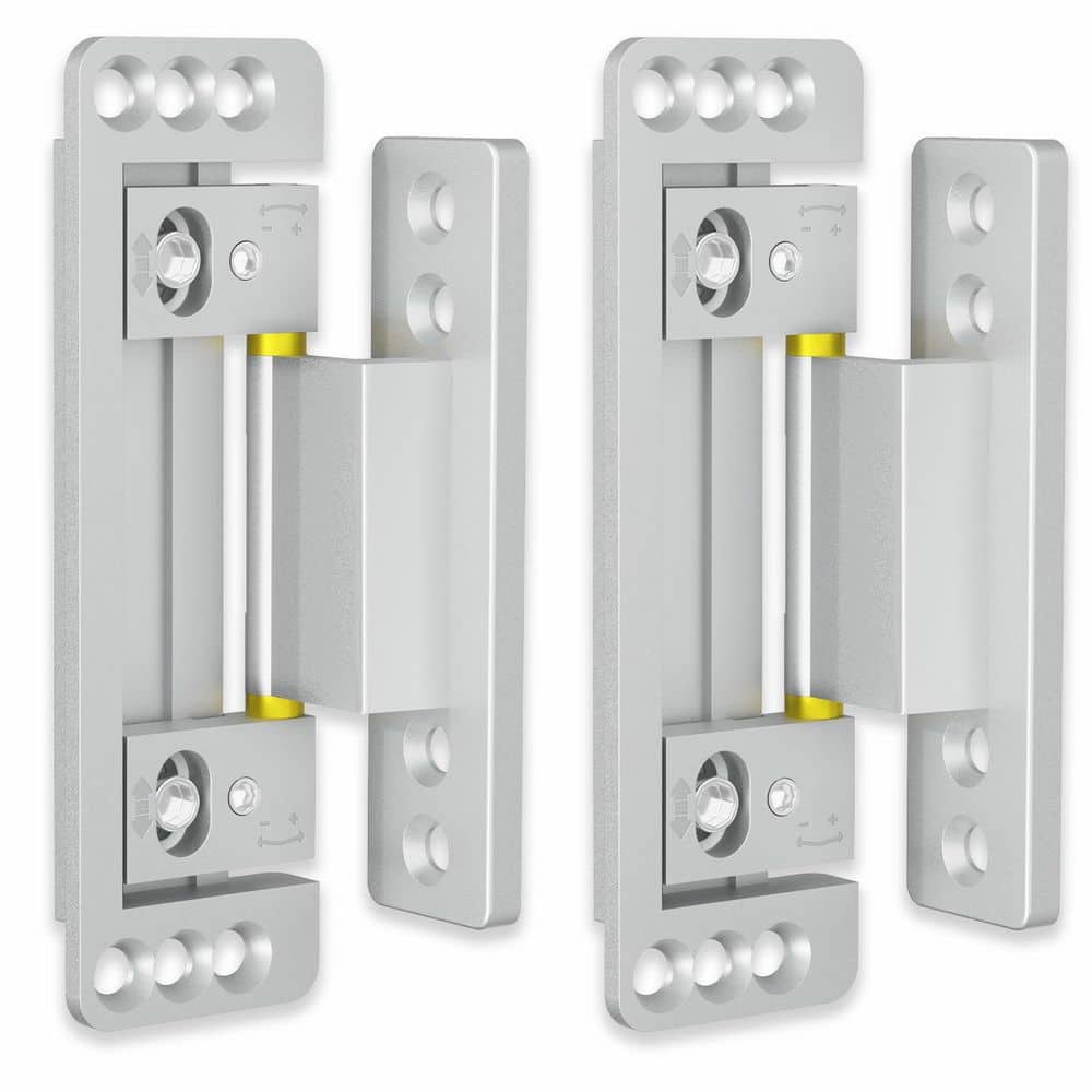 Numhew 2 Pack Silver Hidden Door Hinges Ultra, Thin Hidden Hinge for Secret Door Invisible Hinges Silent Hidden Door Hinge (1)