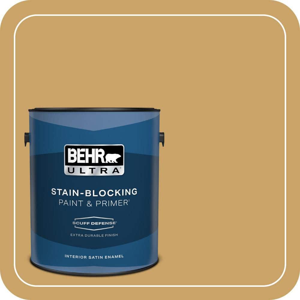 BEHR ULTRA 1 gal. #PPU6-17 Classic Gold Extra Durable Satin Enamel Interior Paint & Primer
