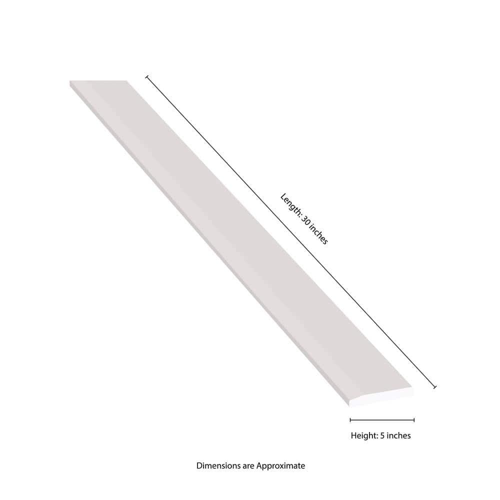 MSI White Hollywood 5 in. x 30 in. Polished Marble Floor and Wall Tile (1 sq. ft./Each) (4)