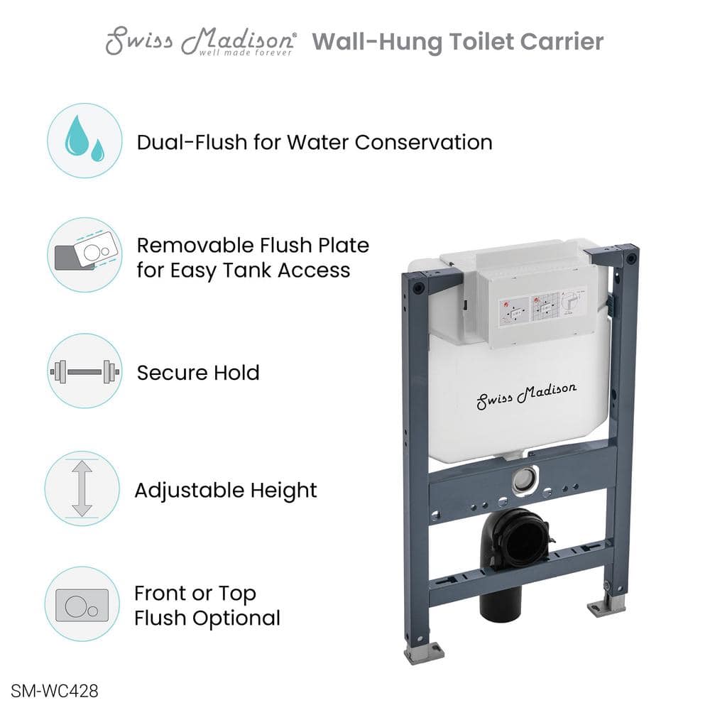 Swiss Madison Fantôme H 0.8/1.6 GPF Dual Flush Toilet Tank Only in. White (2)