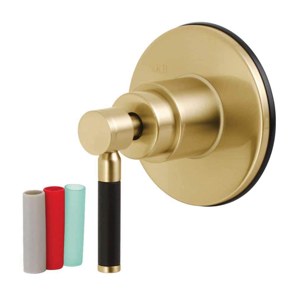 Kingston Brass Kaiser 3/4 in. Single-Handle 1-Hole Wall Mount 6-Way Diverter Valve with Trim Kit in Brushed Brass (1)
