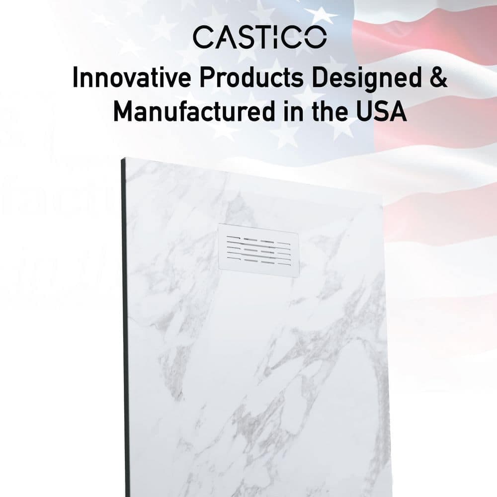 CASTICO 36 in. W x 84 in. 2-Piece Glue Up Solid Composite Stone Shower Alcove Side Walls in Carrara (4)