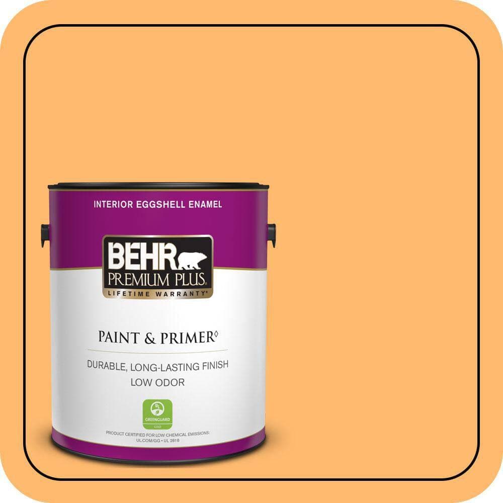 BEHR PREMIUM PLUS 1 gal. #P240-5 Cheese Puff Eggshell Enamel Low Odor Interior Paint & Primer