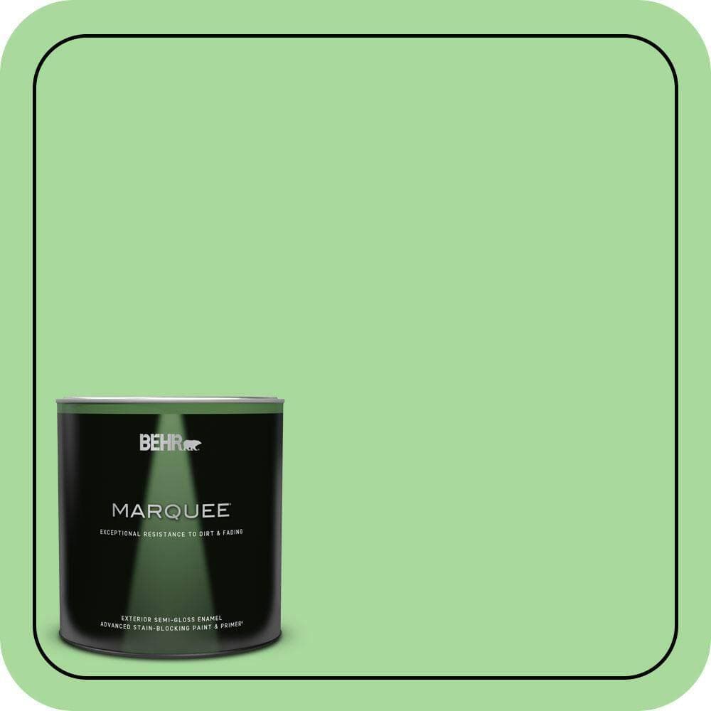 BEHR MARQUEE 1 qt. #440B-4 Cool Aloe Semi-Gloss Enamel Exterior Paint & Primer