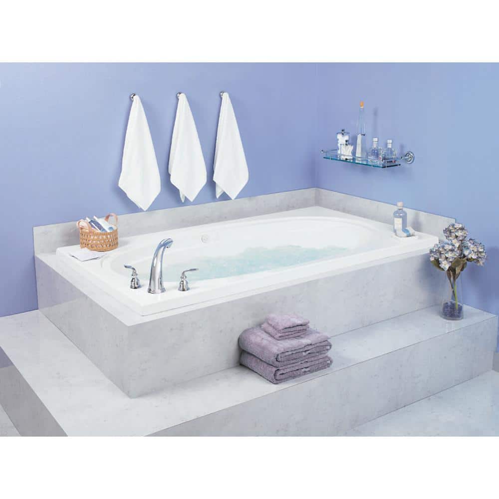Aquatic Alydar I 60 in. Acrylic Reversible Drain Rectangular Drop-In Air Bath Tub in Biscuit (1)