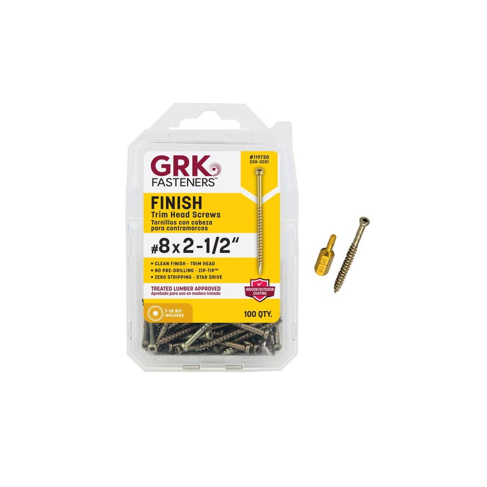 GRK Fasteners #8 x 2-1/2 in. Star Drive Trim Finishing Head Screw (100-per Pack)