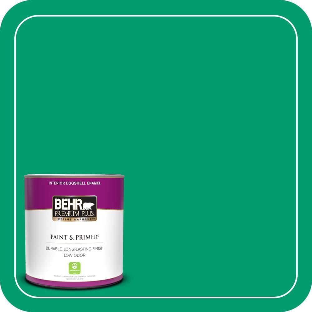 BEHR PREMIUM PLUS 1 qt. #S-G-460 Mint Sprig Eggshell Enamel Low Odor Interior Paint & Primer