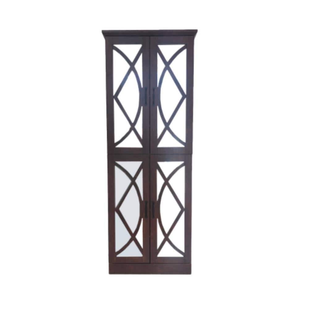 Unbranded 25.6 in. W x 13.8 in. D x 68 in. H Bathroom Brown Linen Cabinet (1)