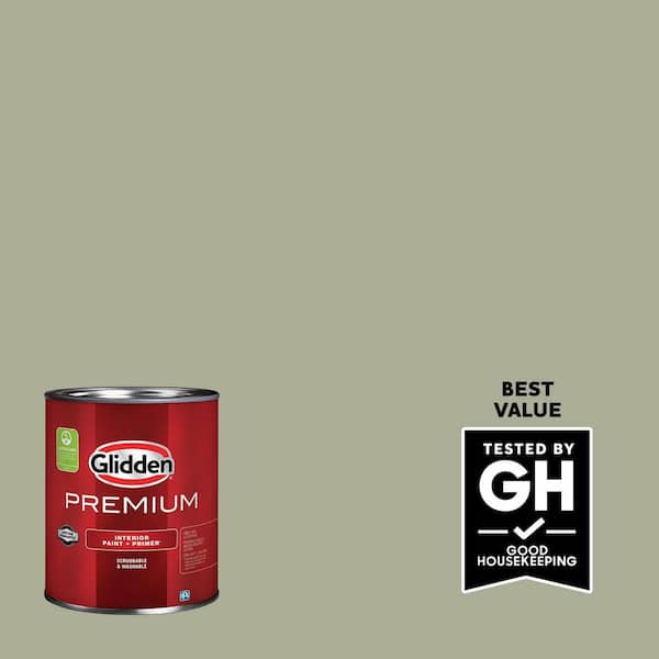 Glidden Premium 1 qt. PPG1125-4 Olive Sprig Eggshell Interior Paint (2)