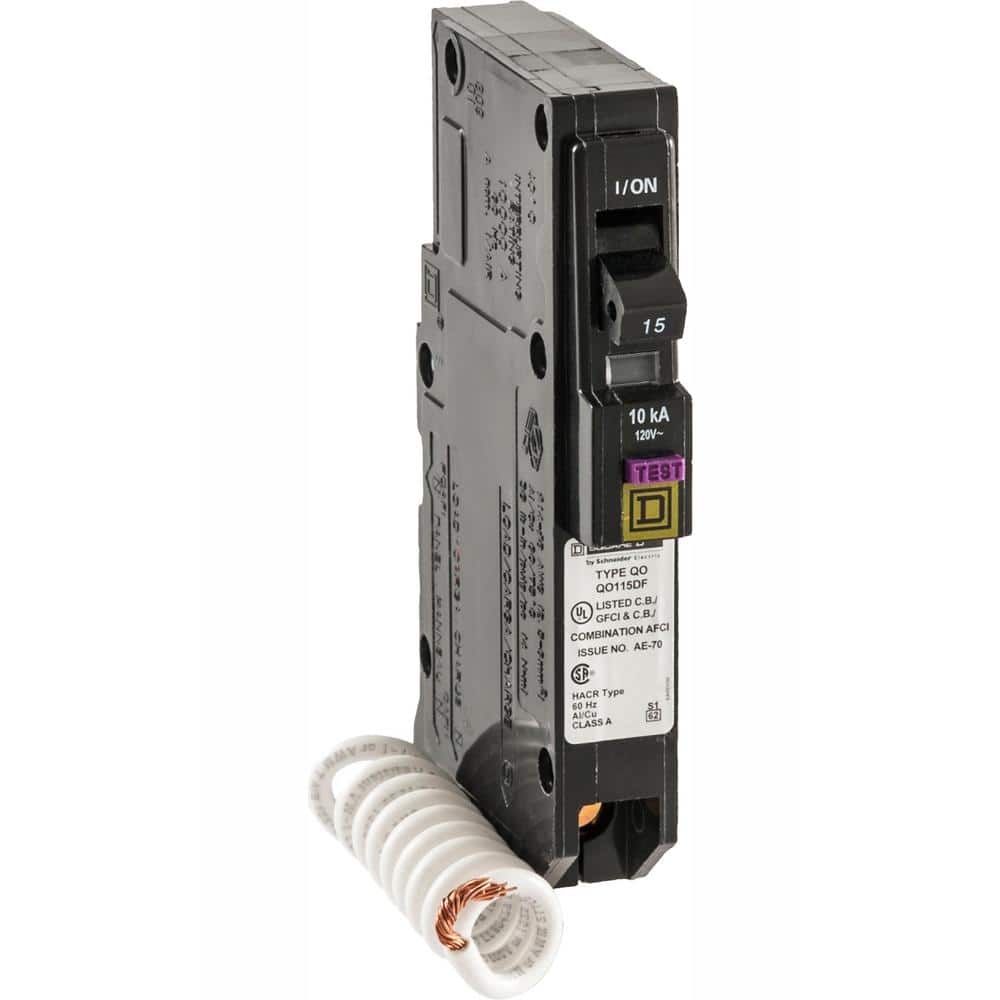 Square D QO 15-Amp Single-Pole Dual Function CAFCI and GFCI Circuit Breaker (QO115DFC) (1)