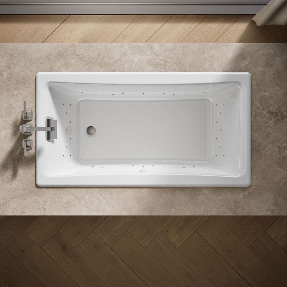 KOHLER Tea-for-Two 60 in. x 32 in. Rectangular Whirlpool Bathtub with Reversible Drain in White (3)