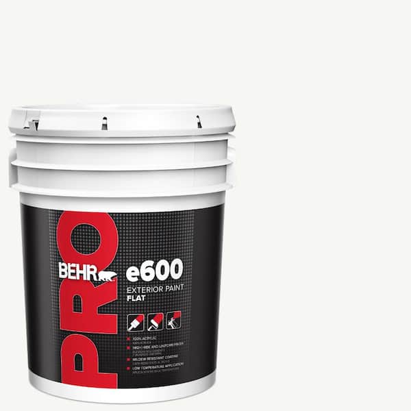 BEHR PRO 5 gal. e600 White Flat Exterior Paint (2)