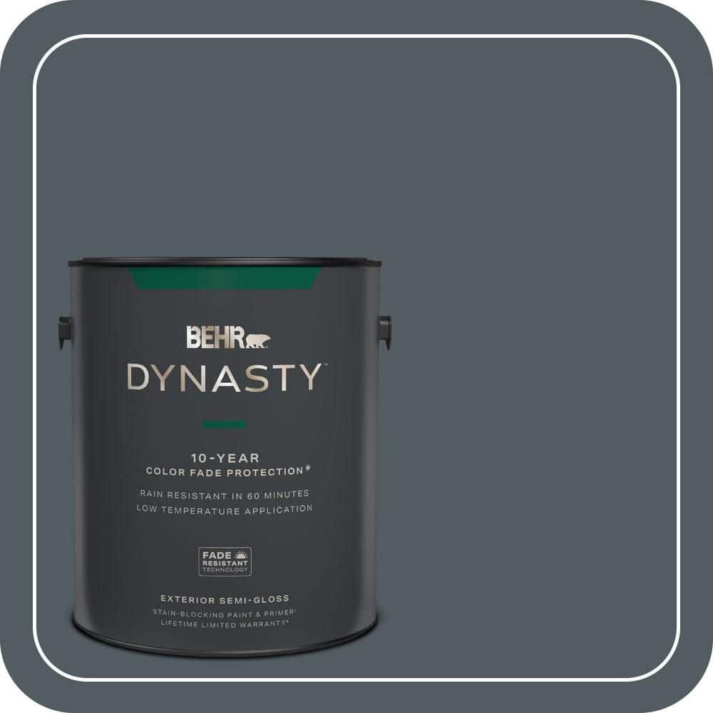 BEHR DYNASTY 1 gal. #PPU25-21 City Rain Semi-Gloss Exterior Stain-Blocking Paint & Primer