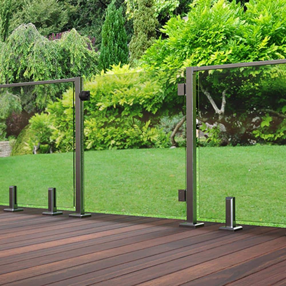 PEAK MountainView 8.5 in H x 5 in. W Glass Deck Railing Brushed Stainless Steel Spigot (3)
