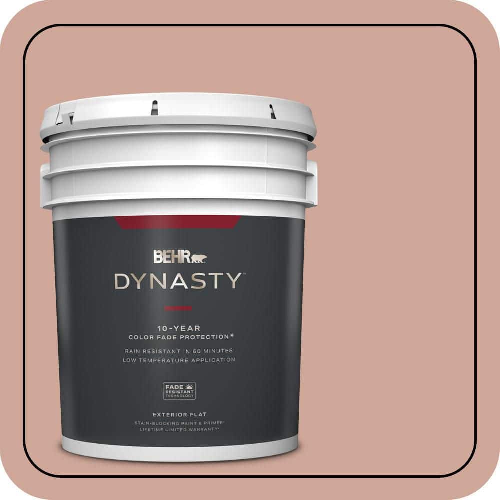 BEHR DYNASTY 5 gal. #PPU2-08 Pink Ginger Flat Exterior Stain-Blocking Paint & Primer