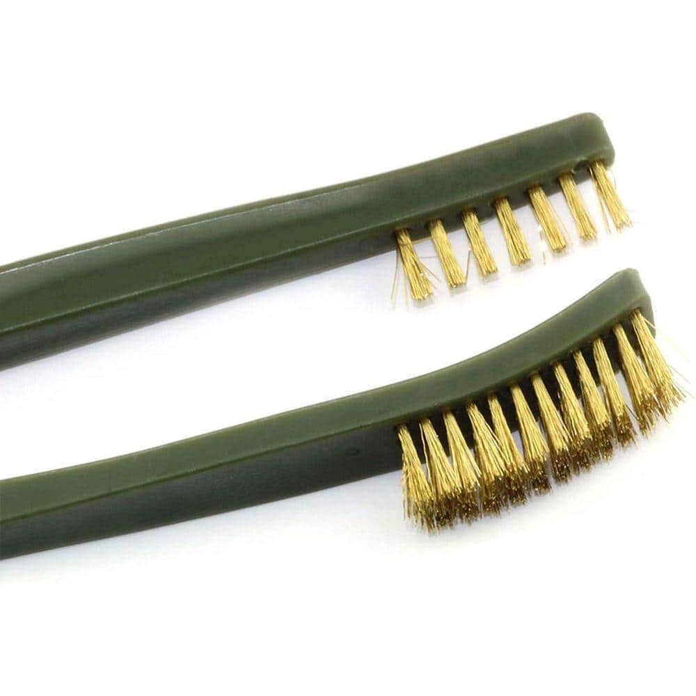 KIWDZFU Double-Ended Cleaning Brushes Set 2-Stainless Steel 2-Brass 2-Nylon 6-Pack for Polishing and Metal Cleaning (3)