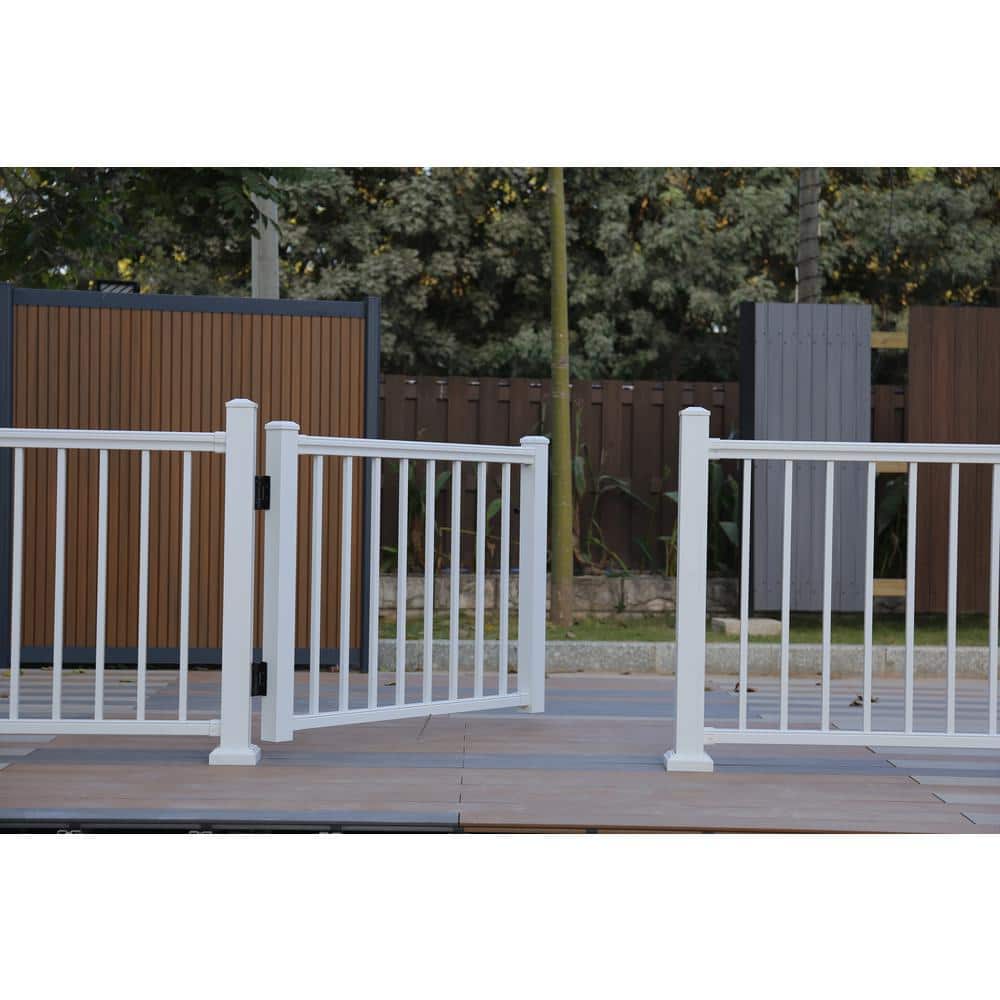 NewTechWood Allure Preassembled Aluminum 36 in. Gate in Black (3)