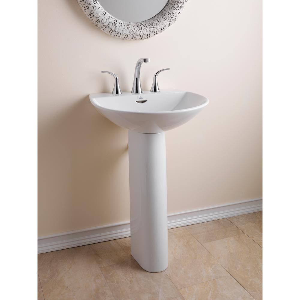 Barclay Products Reserva 600 22 in. Pedestal Combo Bathroom Sink for 8 in. Widespread in White (3)