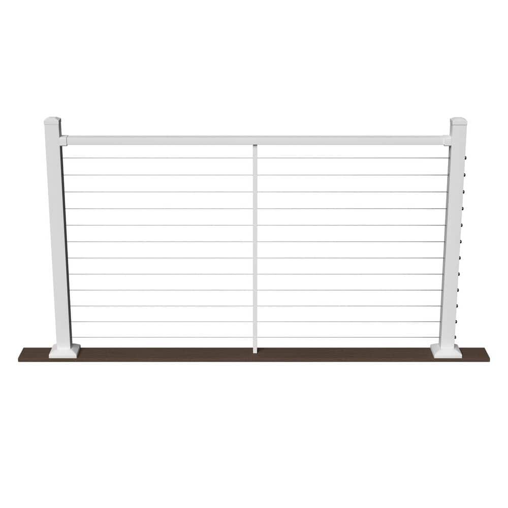 Deckorators Cable Rail 42 in. x 6 ft. Textured White Aluminum Rectangular Top for Cable Railing System (1)