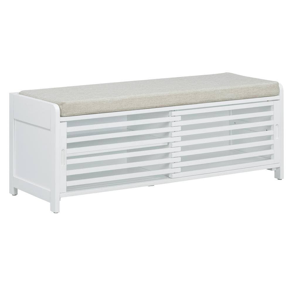 Unbranded 43.3 in. W x 15.4 in. D x 16.5 in. H White Linen Cabinet (2)