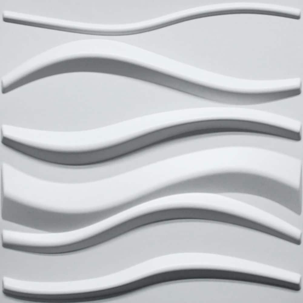 Dundee Deco Falkirk Ross 2/25 in. 19.7 in. 19.7 in. PVC Waves 3D Decorative Wall Panel