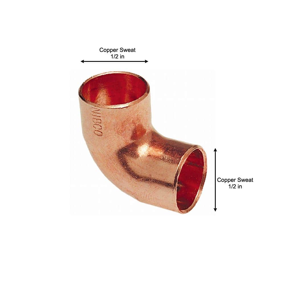 Everbilt 1/2 in. x 1/2 in. Copper 90-Degree Cup x Cup Elbow (10-Pack) (3)