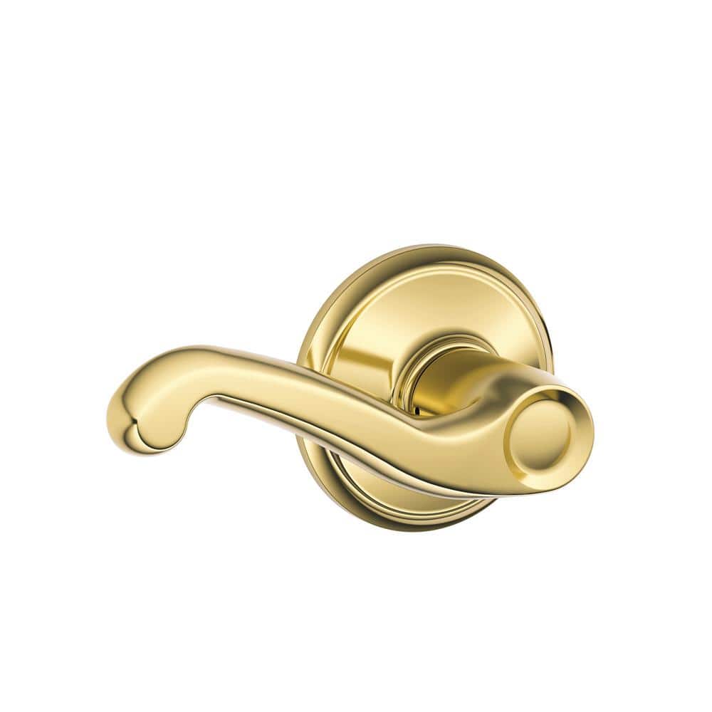 Schlage Flair Bright Brass Passage Hall/Closet Door Lever Handle (2)