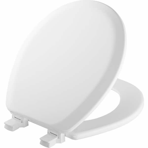 BEMIS Richfield Round Enameled Wood Never Loosens and Removes for Easy Cleaning Toilet Seat in White