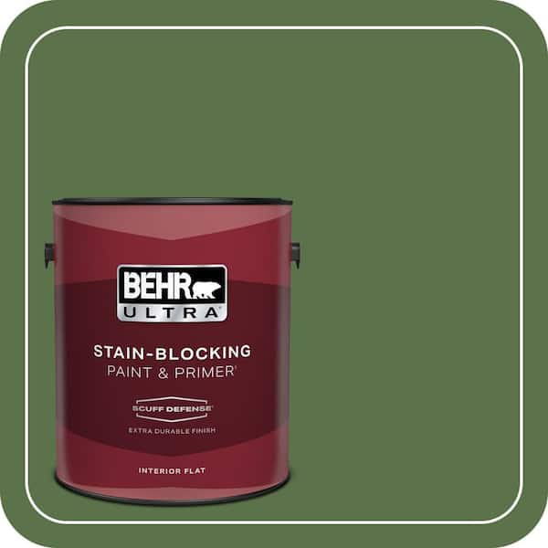 BEHR ULTRA 1 gal. #MQ6-48 Hummingbird Green Extra Durable Flat Interior Paint & Primer (2)