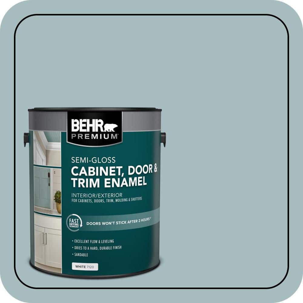 BEHR PREMIUM 1 gal. #PPU13-13 Oslo Blue Semi-Gloss Enamel Interior/Exterior Cabinet, Door & Trim Paint