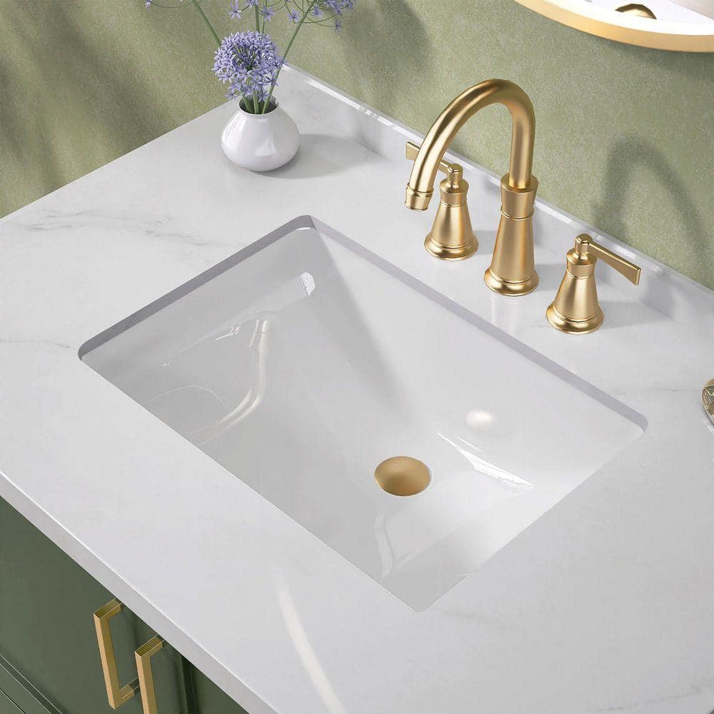 NTQ 20.5 in. Rectangular Undermount Bathroom Sink Ceramic Vessel Vanity Lavatory Sink Basin in White with Overflow (1)