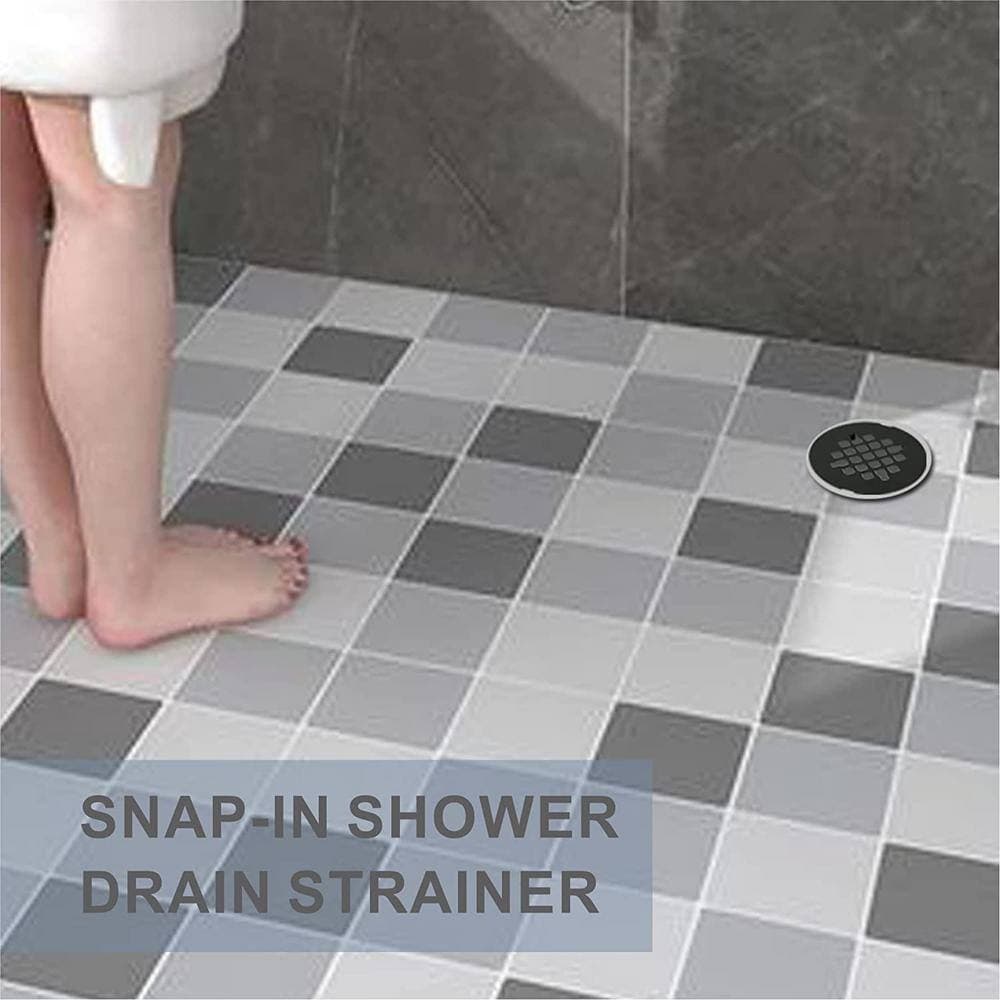 Dyiom 4.25 in. W x 4.25 in. D Golden Embedded shower drain cover, circular shower filter mesh (2)