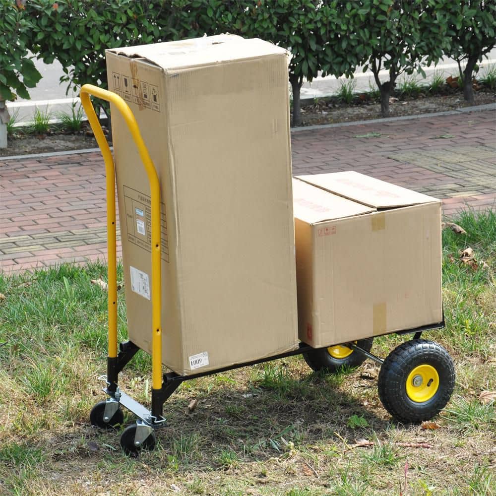 Tidoin 330 lbs. Capacity Heavy-Duty Adjustable Platform Cart Hand Truck Dual Purpose Dolly (2)
