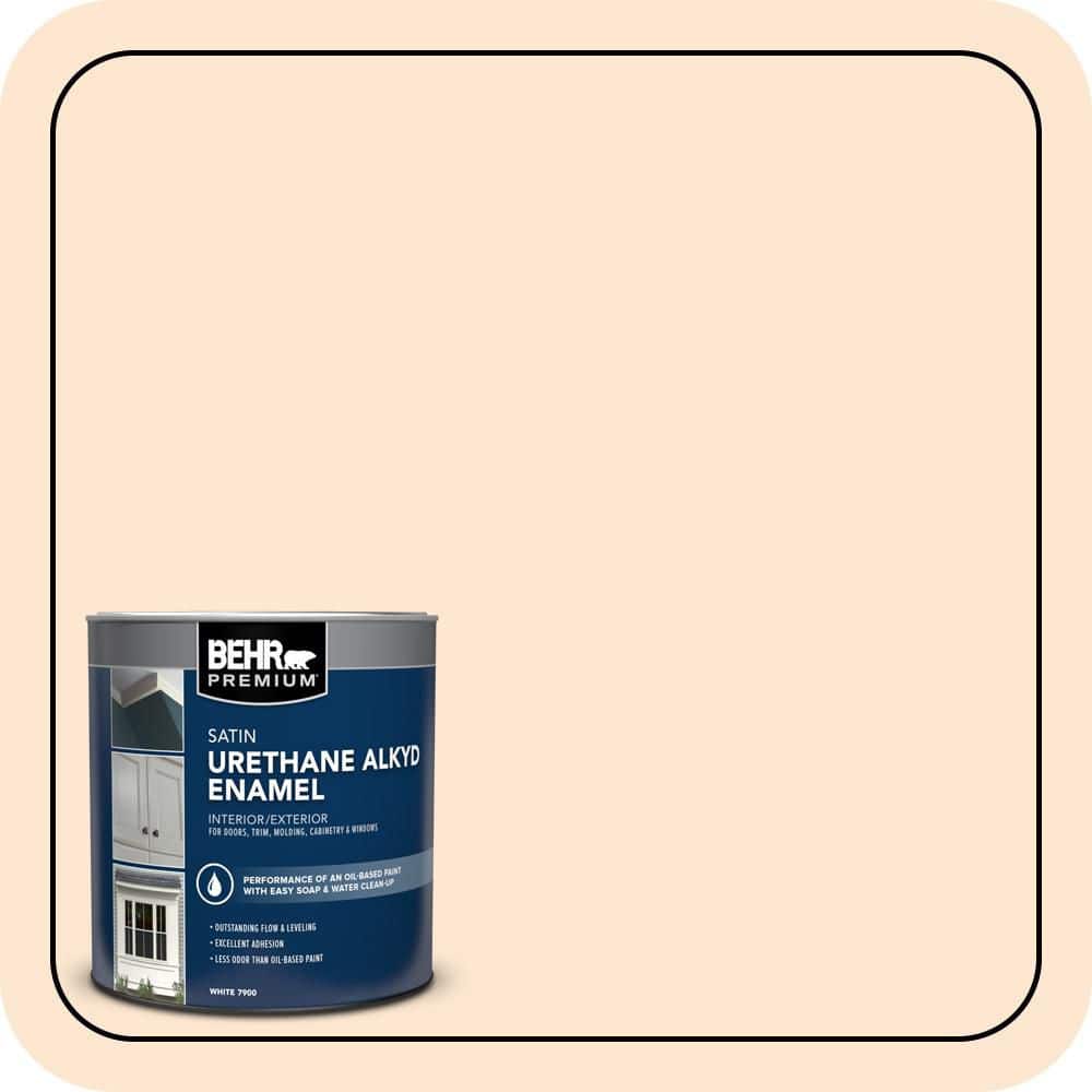 BEHR PREMIUM 1 qt. #M230-2 Fair Ivory Satin Enamel Urethane Alkyd Interior/Exterior Paint (1)