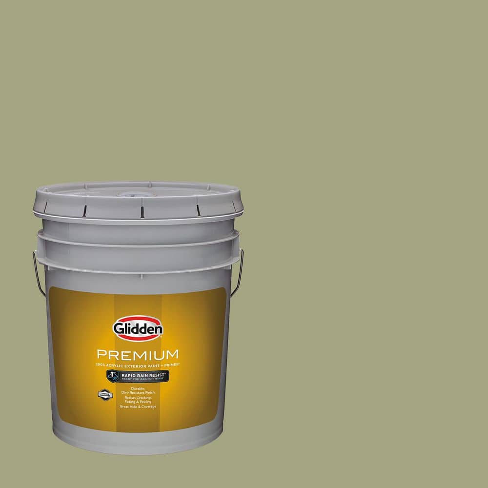 Glidden Premium 5 gal. PPG1123-5 Envy Satin Exterior Latex Paint