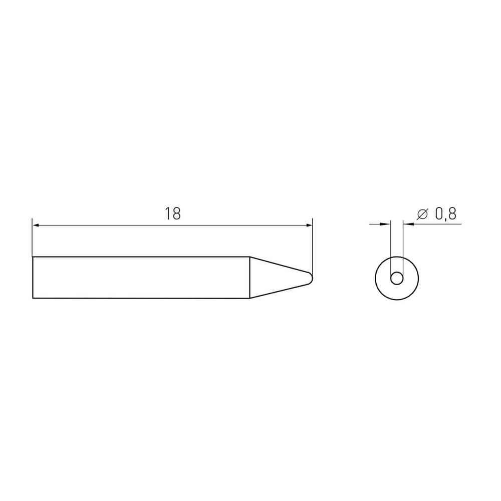 Weller RT Micro Active Soldering Tip, Conical, 0.8 mm (2)