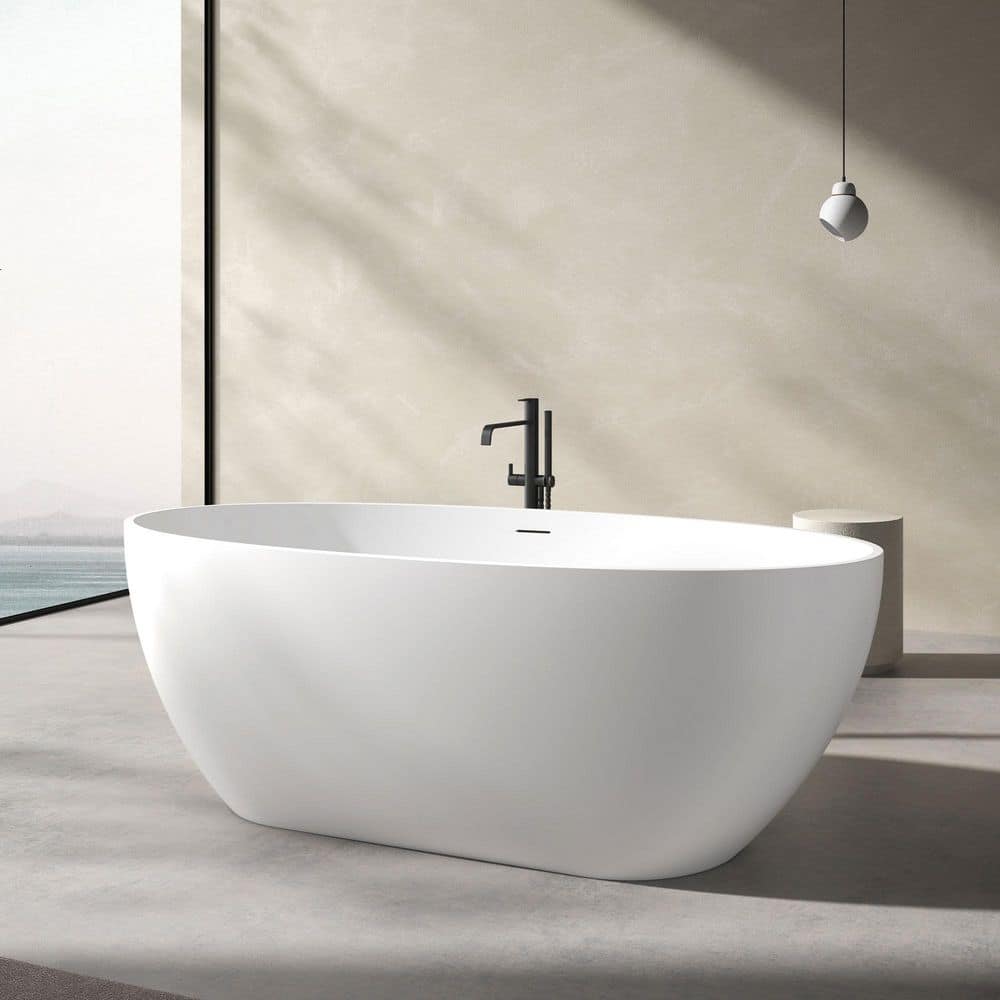 Opvande 22 in. Soaking Bathtub with Center Pop up Drain