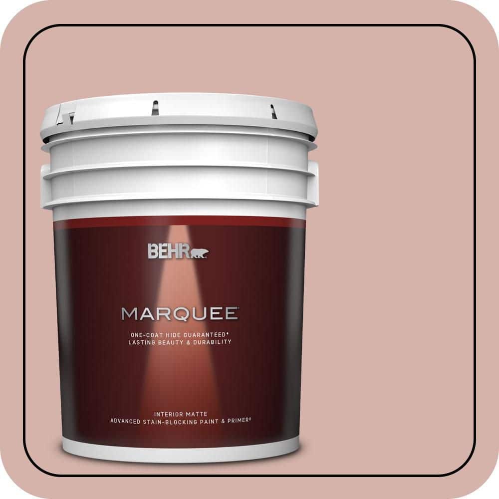 BEHR MARQUEE 5 gal. #S170-3 Castilian Pink One-Coat Hide Matte Interior Paint & Primer