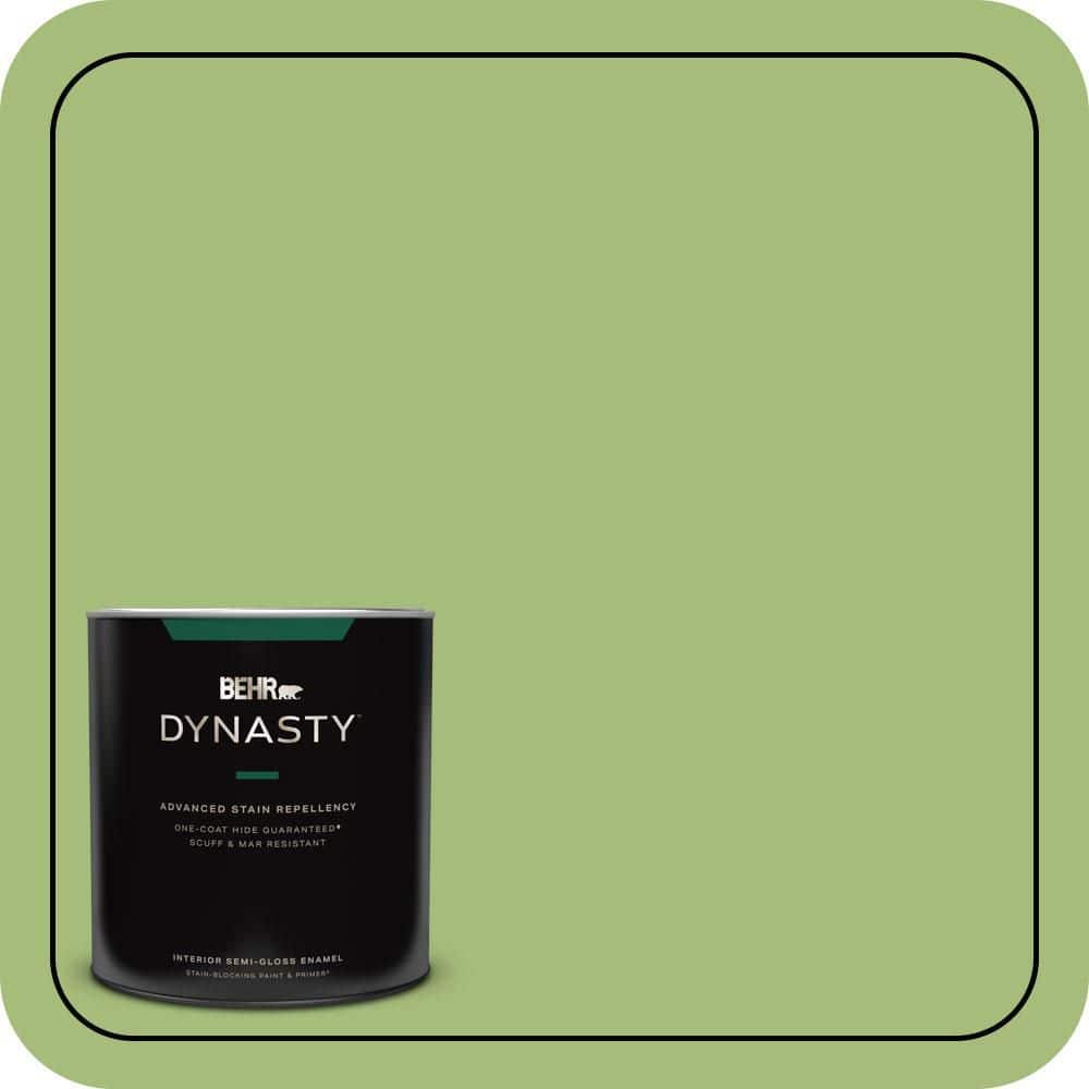 BEHR DYNASTY 1 qt. #P370-5 Lazy Caterpillar Semi-Gloss Enamel Interior Stain-Blocking Paint and Primer