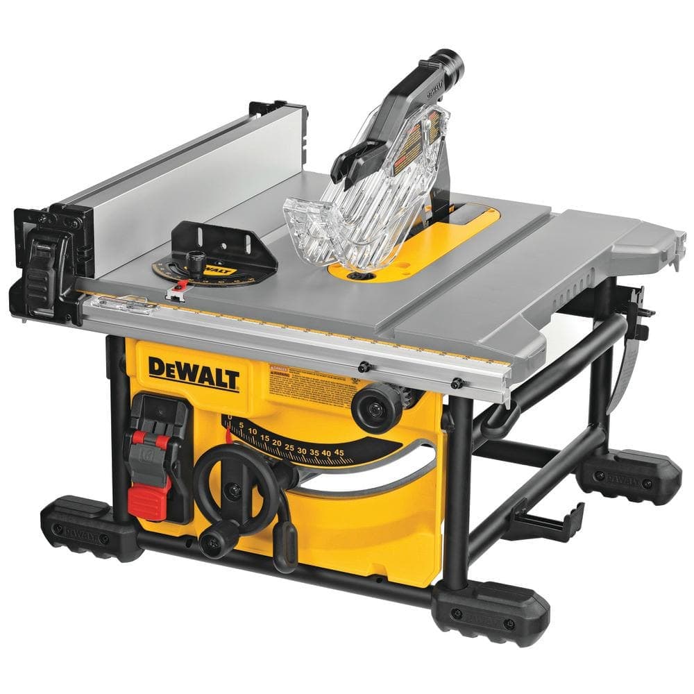 DEWALT 15 Amp Corded 8-1/4 in. Compact Jobsite Table Saw and 20V MAX XR Cordless Brushless Jigsaw (Tool Only) (2)