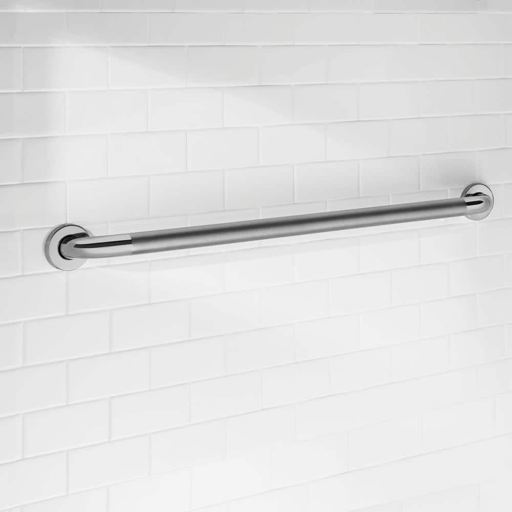 Glacier Bay 36 in. x 1-1/2 in. Concealed Peened ADA Compliant Grab Bar in Polished Stainless Steel (3)
