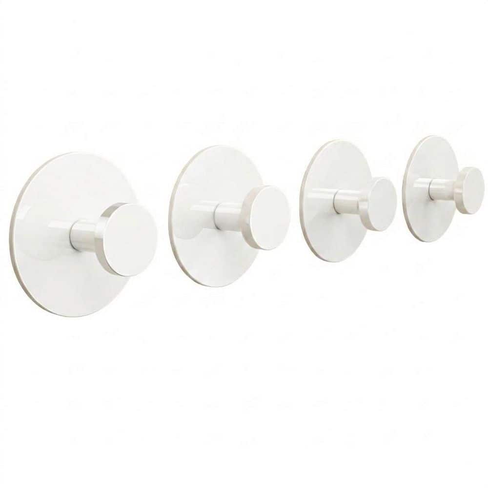 Unbranded Brushed Nickel White Stainless Steel Self-Adhesive Wall Coat Towel J-Hook Double Robe/Towel Hook Bedroom Door Holder